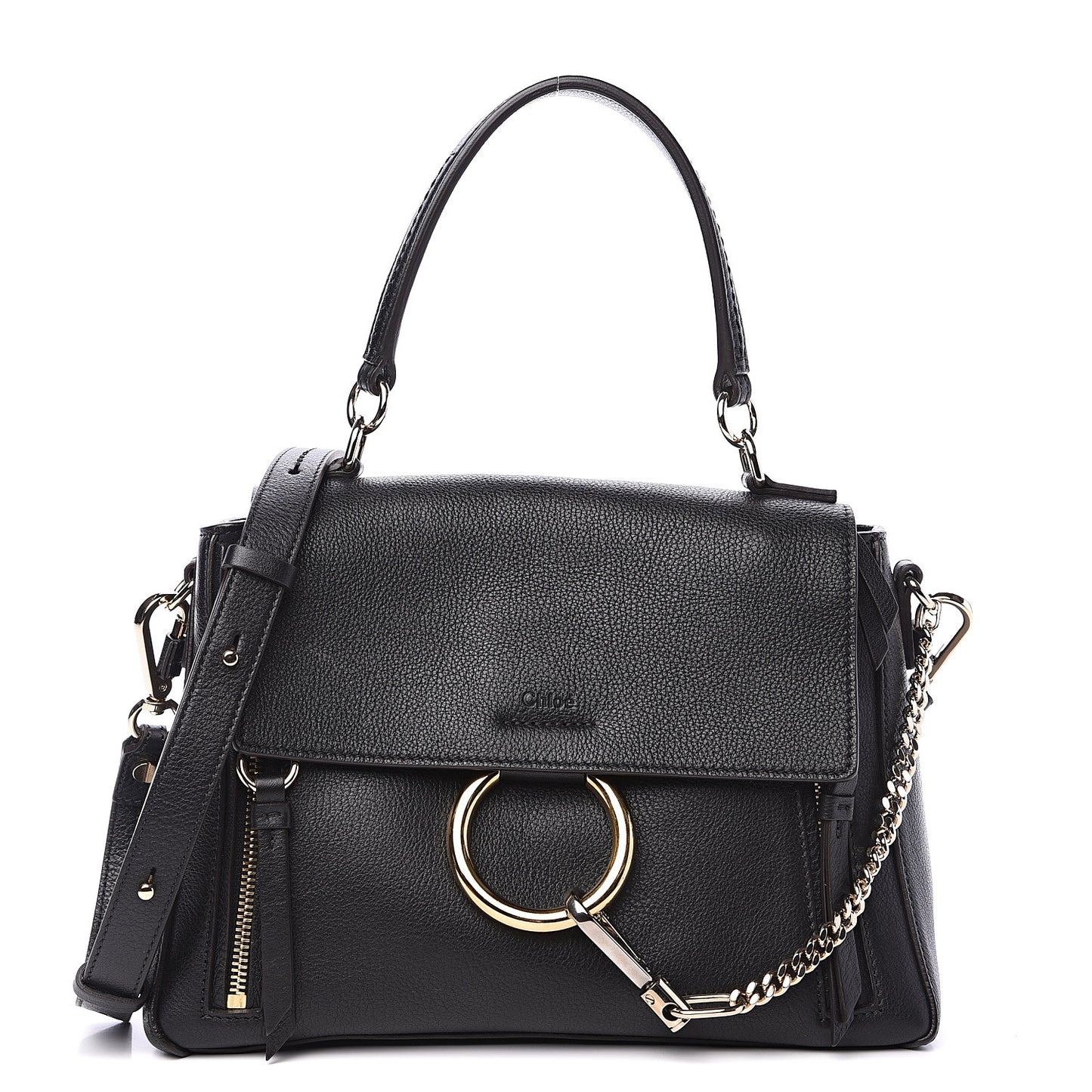 Calfskin Small Faye Day Shoulder Bag Black