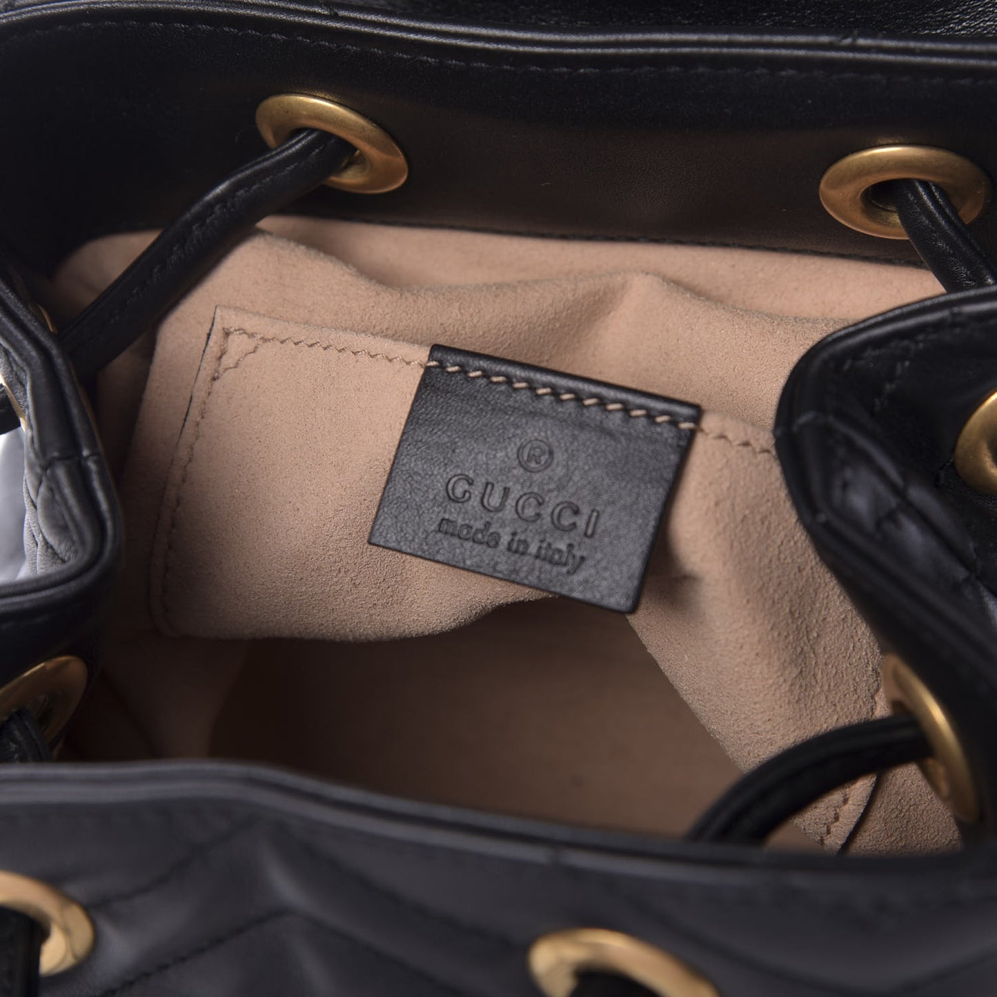 Calfskin Matelasse GG Marmont Flap Backpack Black