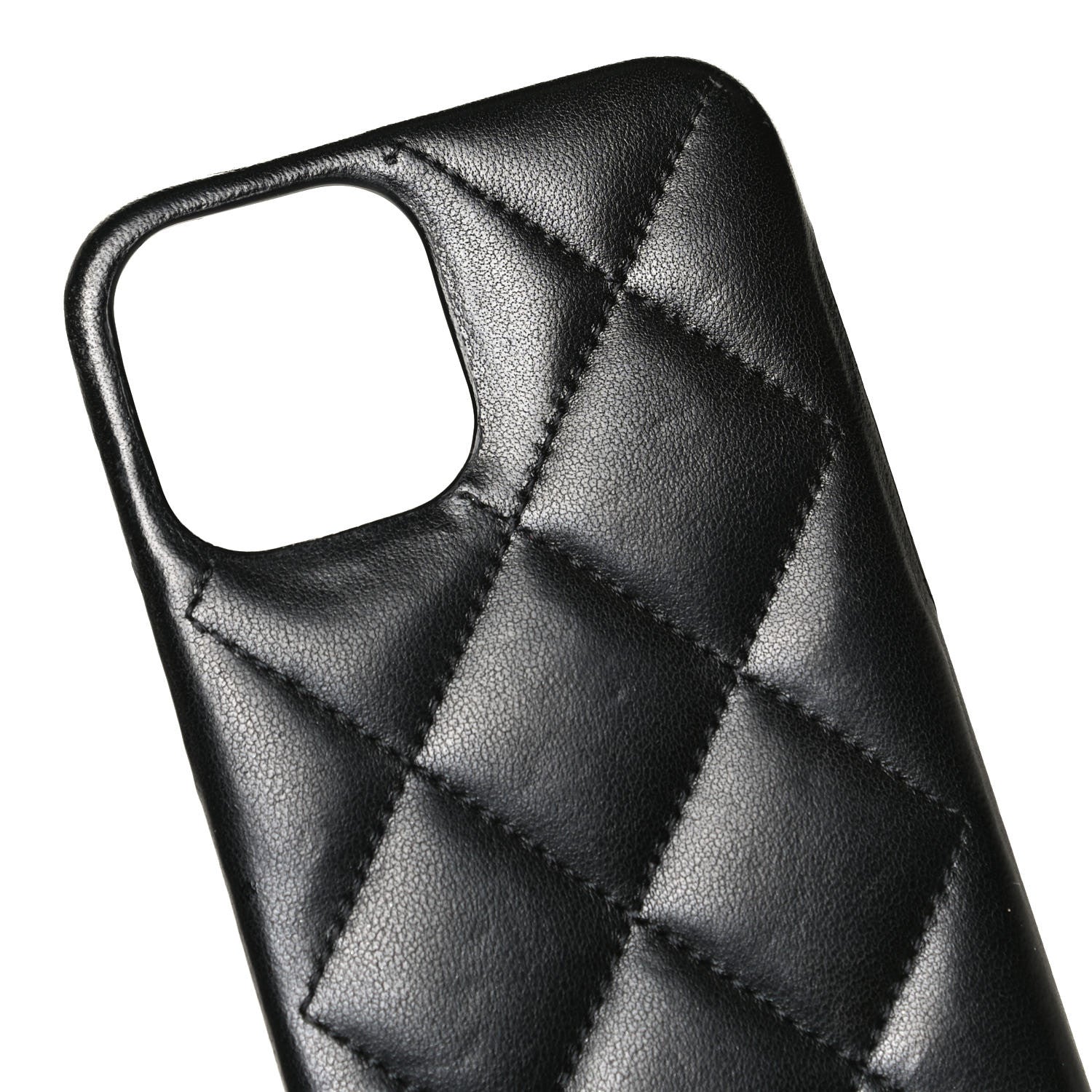 Chanel Lambskin Quilted Camellia Bow iPhone XII Pro Holder With Chain Black 6 of 7