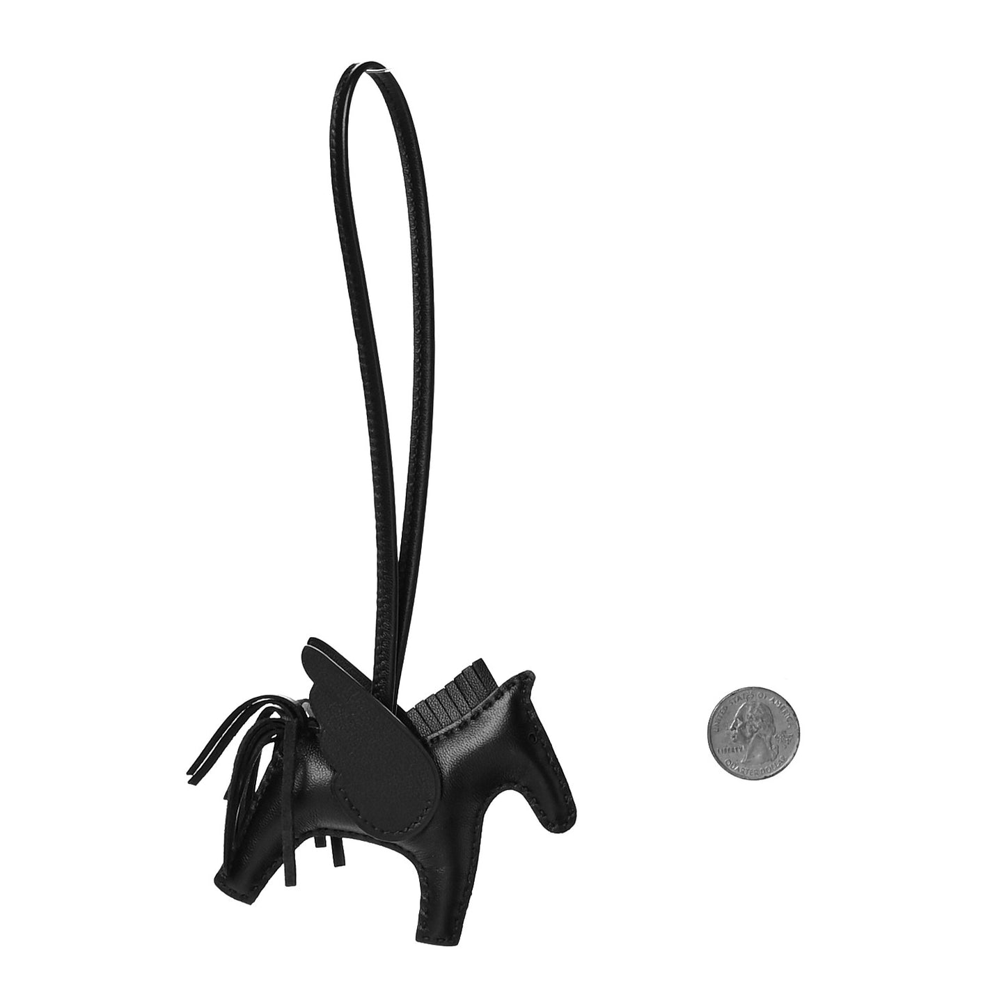 Milo Lambskin Grigri Rodeo Pegase Horse Bag Charm PM So Black