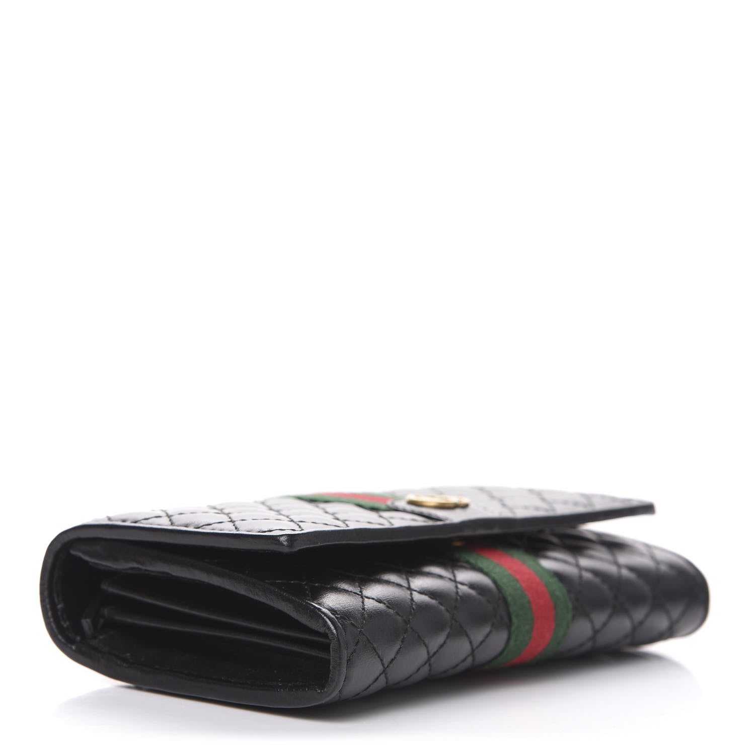 Gucci Calfskin Web Trapuntata GG Continental Wallet Black 4 of 8
