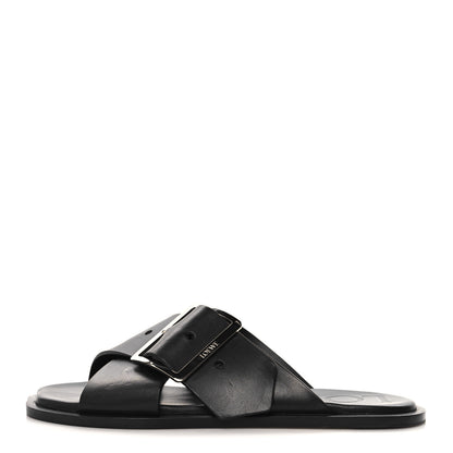 Loewe Calfskin Petal Belt Flat Sandal 36 Black 1 of 8