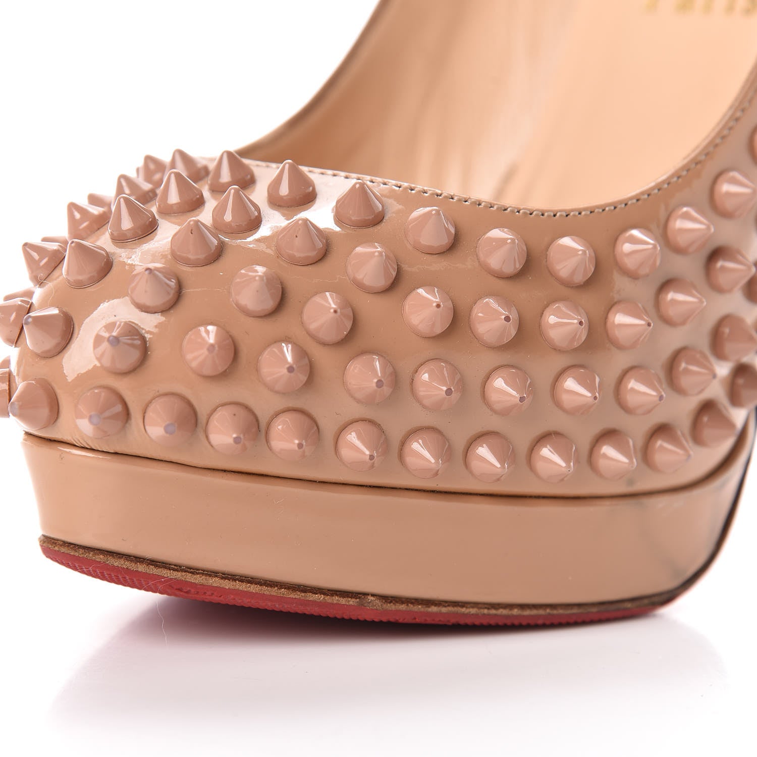 Christian Louboutin Patent Alti Spikes 140 Pumps 38 Nude 25 of 26