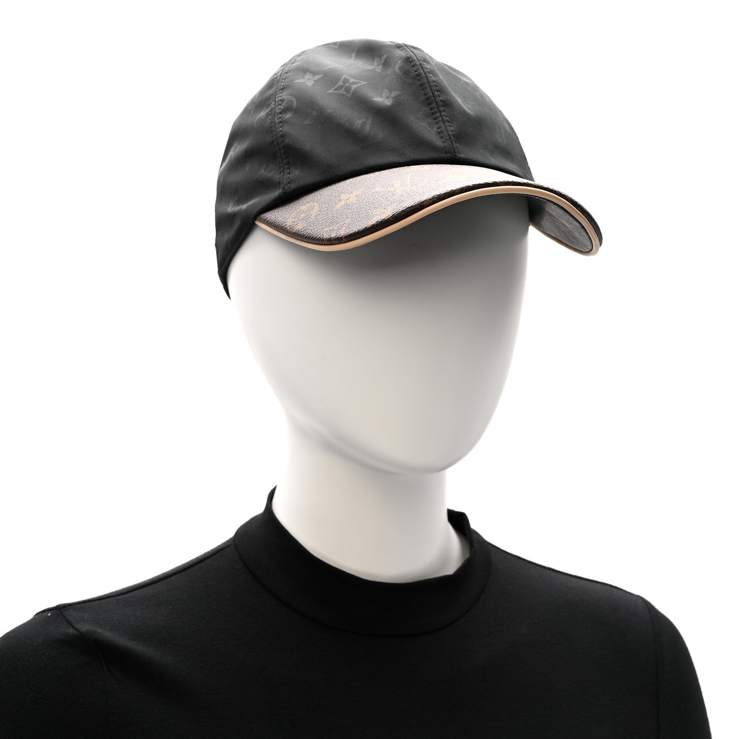 Polyester Silk Monogram LV Get Ready Cap M Black