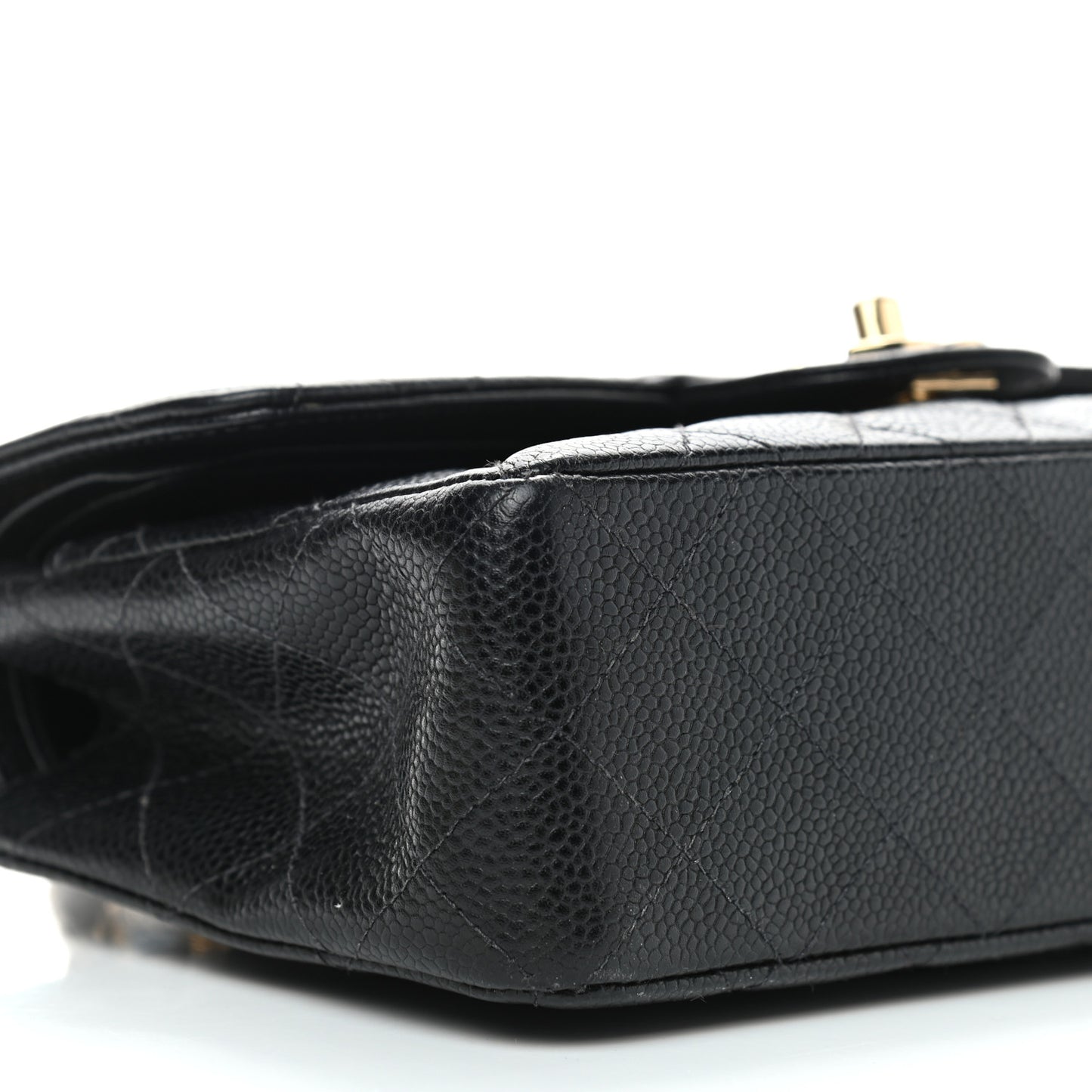 Caviar Quilted Small Double Flap Black