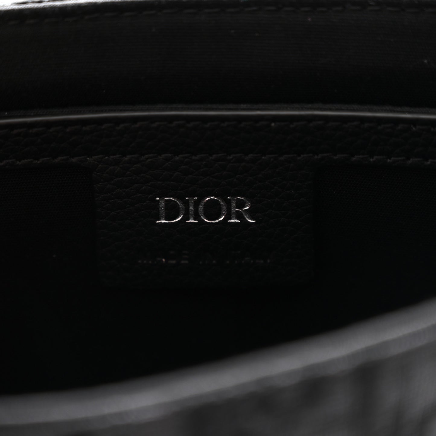 Oblique Jacquard Grained Calfskin Mini Saddle Messenger Bag With Flap Black