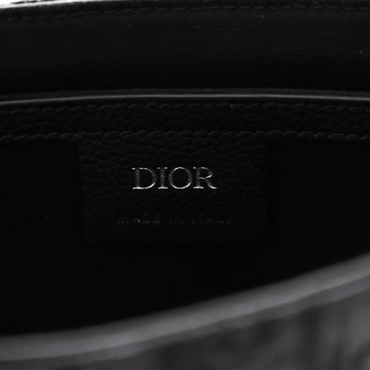 Christian Dior Oblique Jacquard Grained Calfskin Mini Saddle Messenger Bag With Flap Black 6 of 11