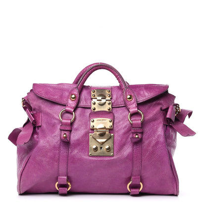 Miu Miu Vitello Lux Medium Bow Bag Fuchsia 1 of 16
