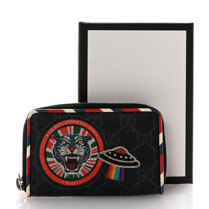 Gucci GG Supreme Monogram Night Courrier Embroidered Zip Around Card Case 7 of 7