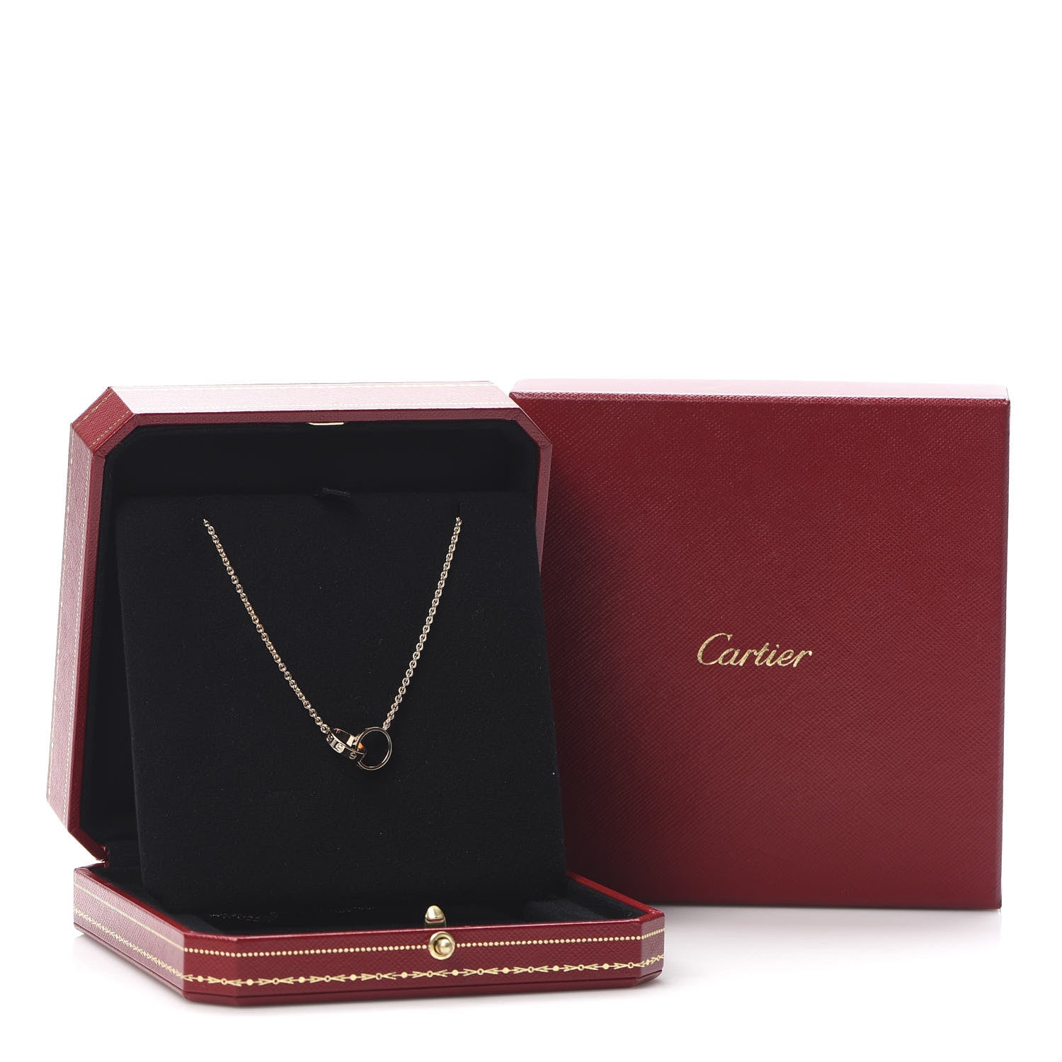 Cartier 18K Pink Gold Interlocking LOVE Necklace 7 of 7