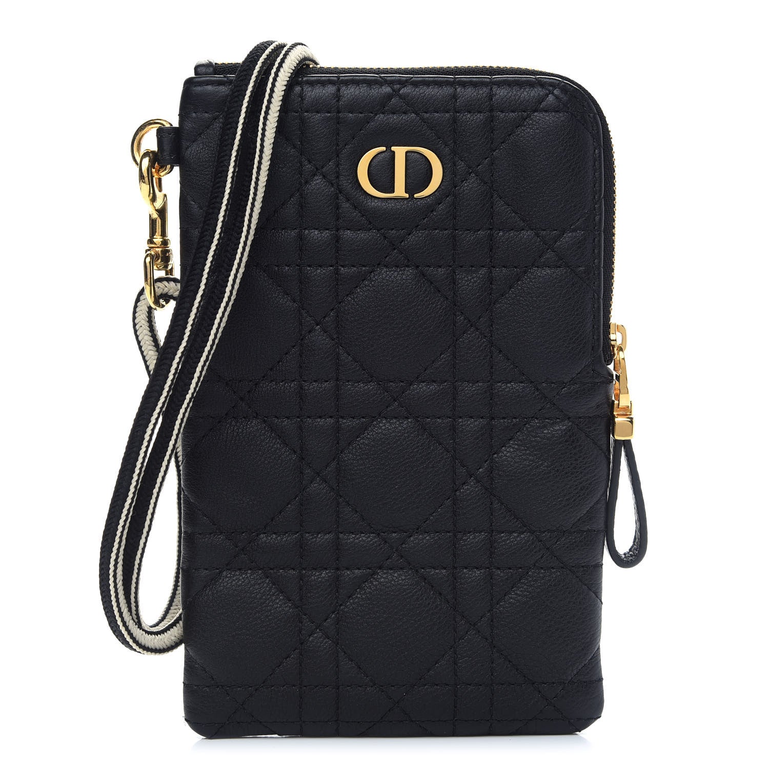 Christian Dior Supple Calfskin Cannage Caro Multifunctional Pouch Black 3 of 9