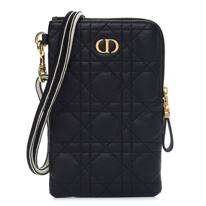 Christian Dior Supple Calfskin Cannage Caro Multifunctional Pouch Black 3 of 9