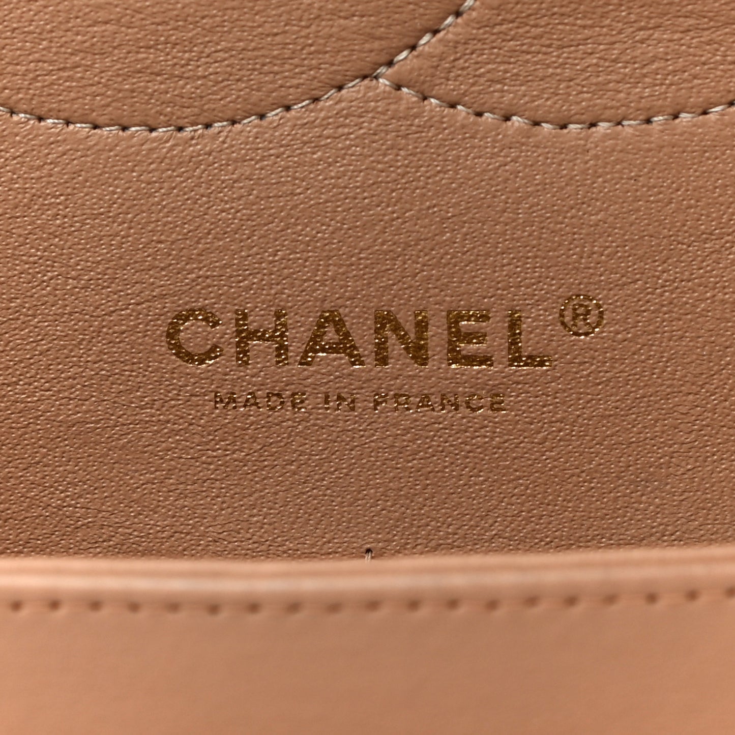 Lambskin Quilted Jumbo Double Flap Dark Beige