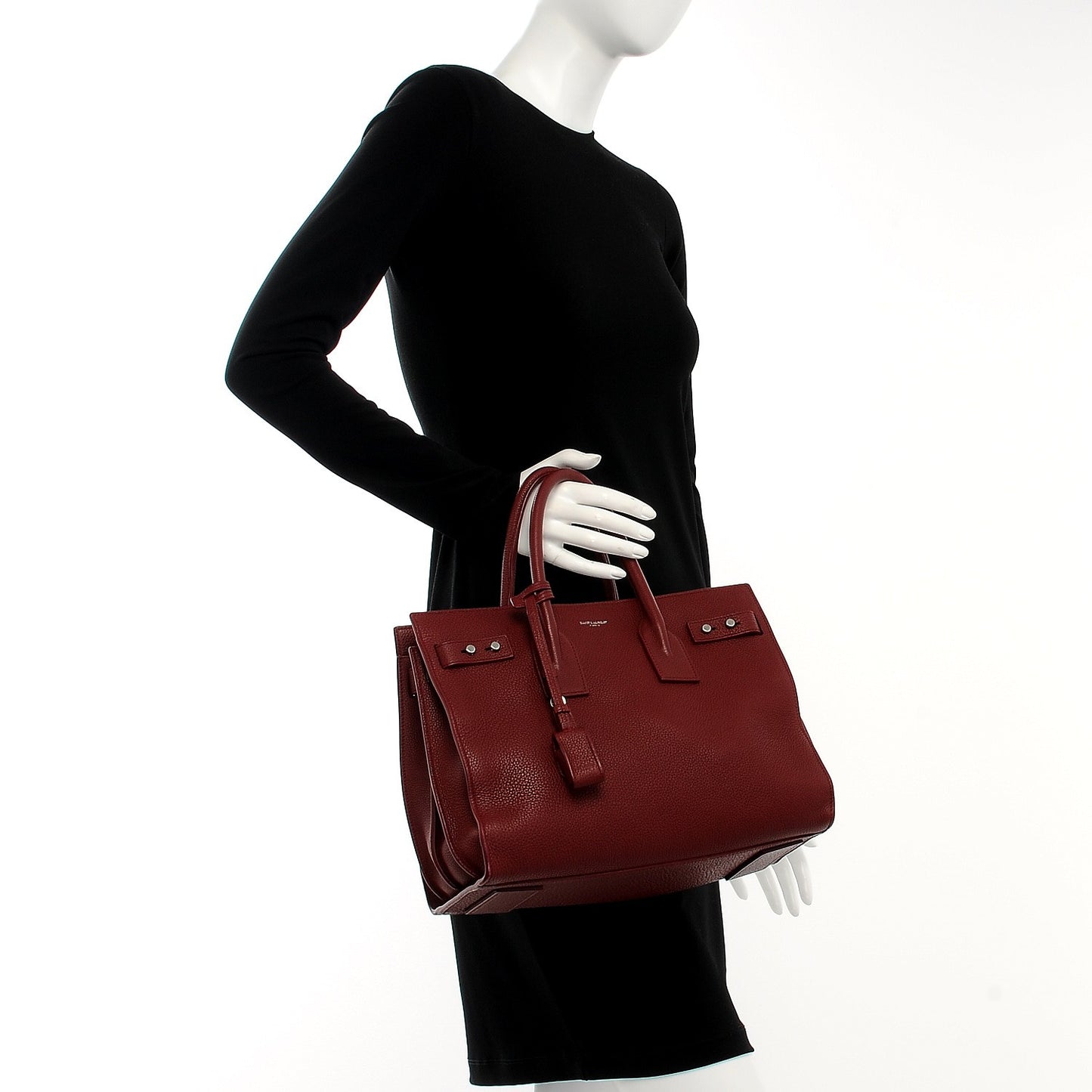 Grained Calfskin Small Supple Sac De Jour Dark Pallisandre