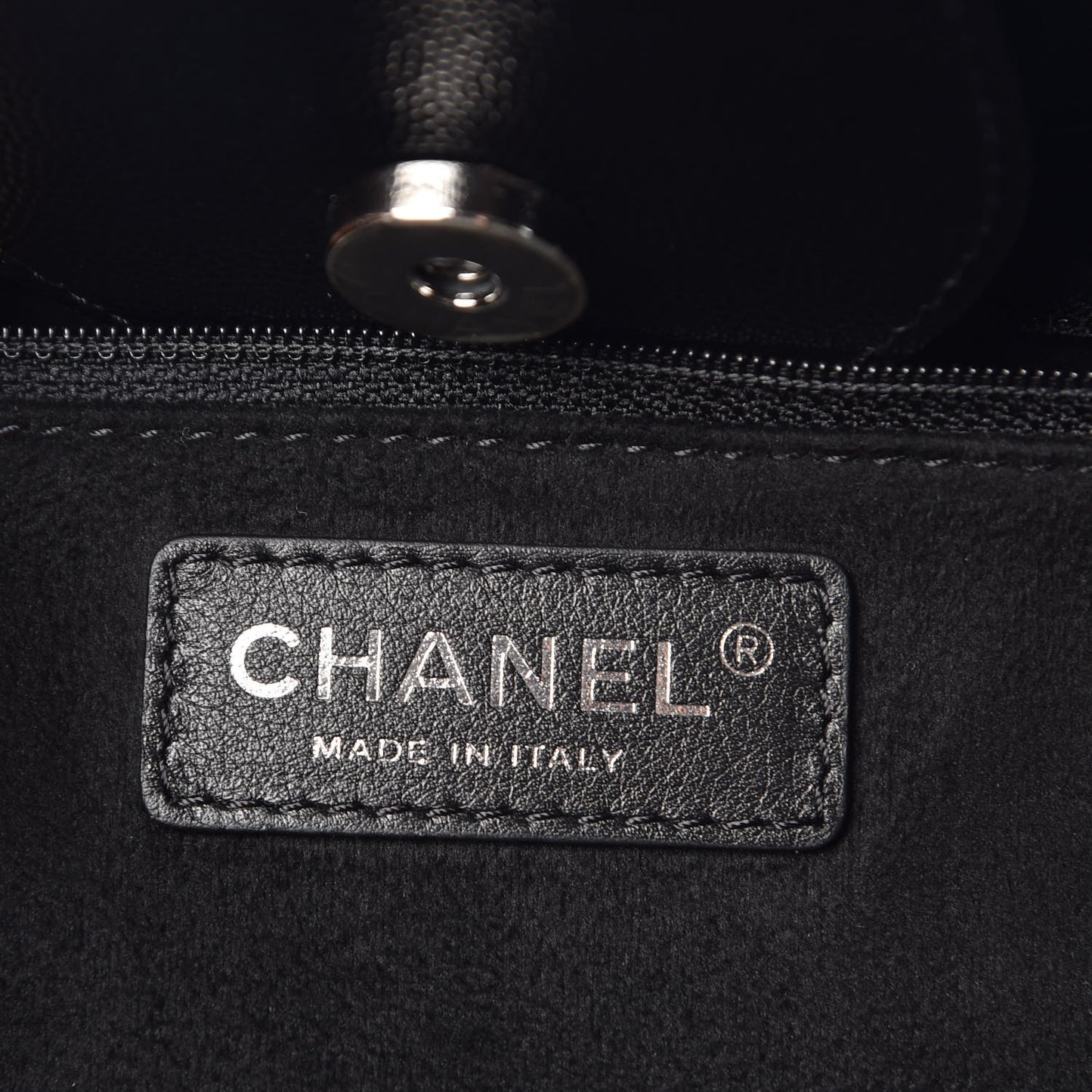 Caviar Medium Studded Deauville Tote Black