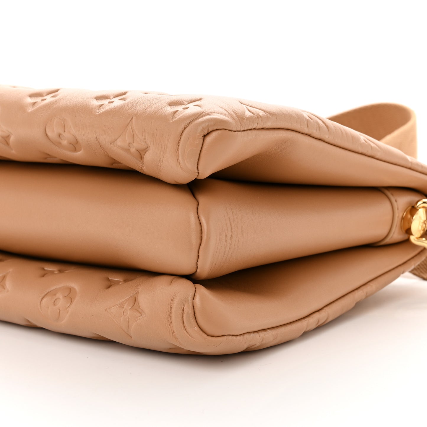 Lambskin Embossed Monogram Coussin PM Camel