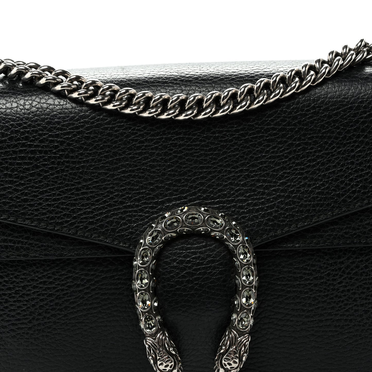 Pebbled Calfskin Small Dionysus Shoulder Bag Black