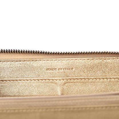 Chanel Metallic Calfskin Chevron Quilted Small Zip Around Wallet Gold 7 of 10
