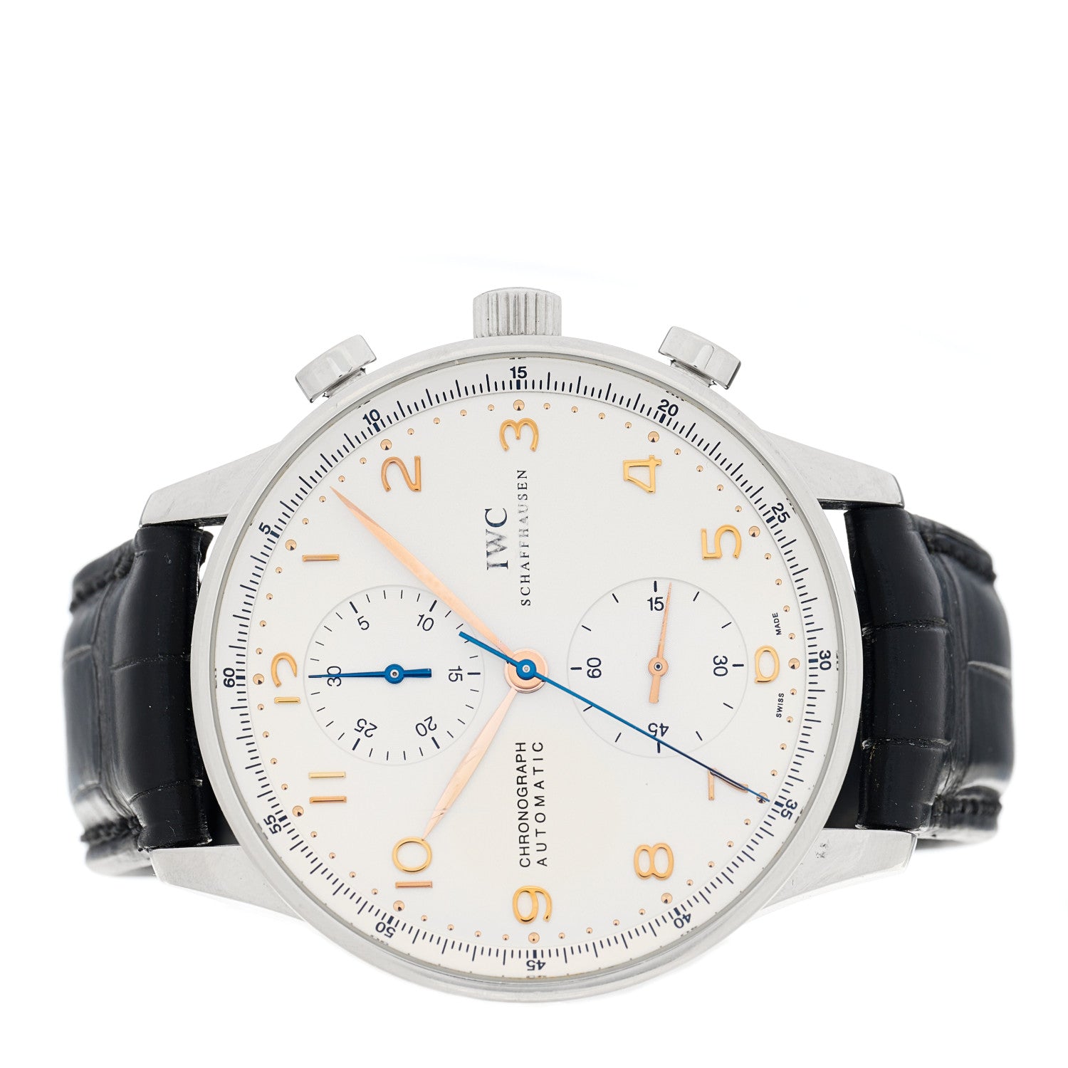 IWC Stainless Steel Alligator 41mm Portugieser Chronograph Automatic Watch IW371401 2 of 4