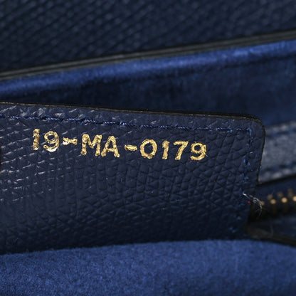 Christian Dior Grained Calfskin Saddle Bag Navy 6 of 8