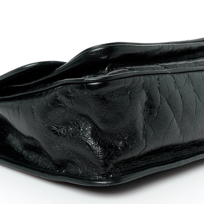 Saint Laurent Crinkled Calfskin Matelasse Monogram Medium Niki Chain Satchel Black 10 of 11