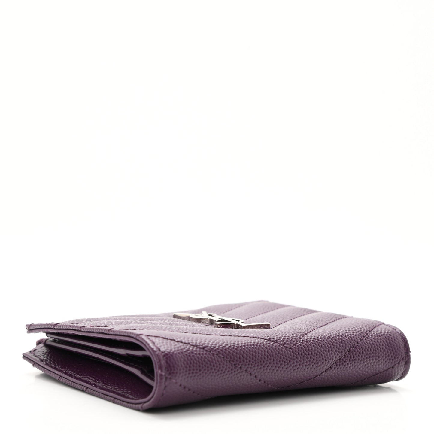 Grain De Poudre Matelasse Chevron Monogram Zipped Card Case Lilac