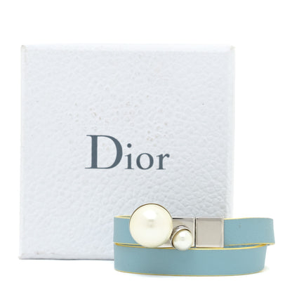 Christian Dior Calfskin Pearl Double Bracelet M Blue 8 of 8
