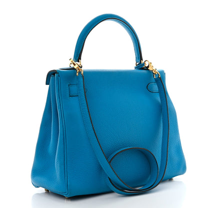 Hermes Togo Kelly Retourne 28 Bleu Zanzibar 3 of 13