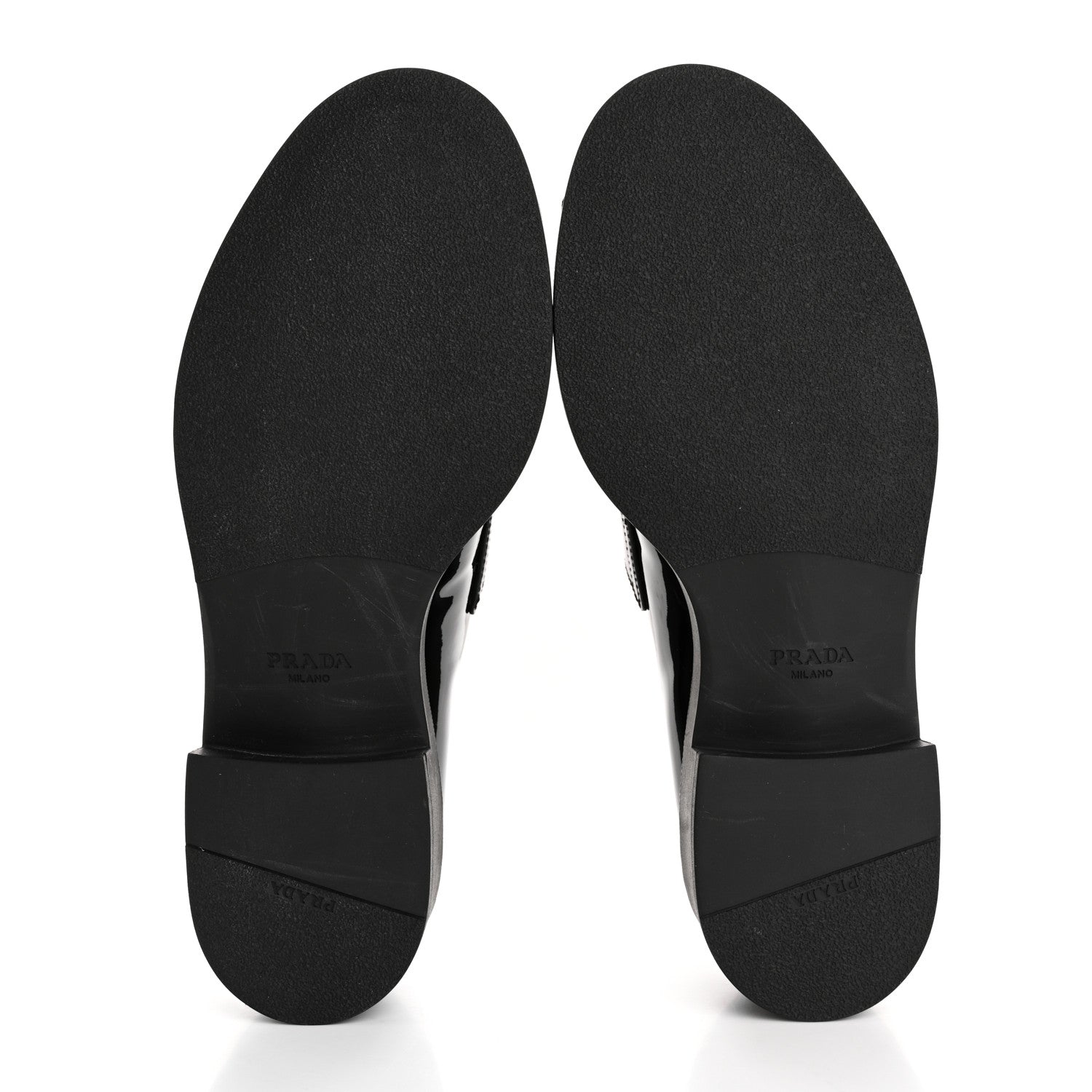 Prada Vernice Metal Triangle Logo 50mm Loafers 39.5 Black 6 of 10