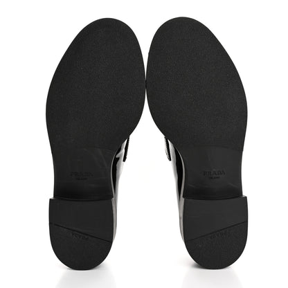 Prada Vernice Metal Triangle Logo 50mm Loafers 39.5 Black 6 of 10