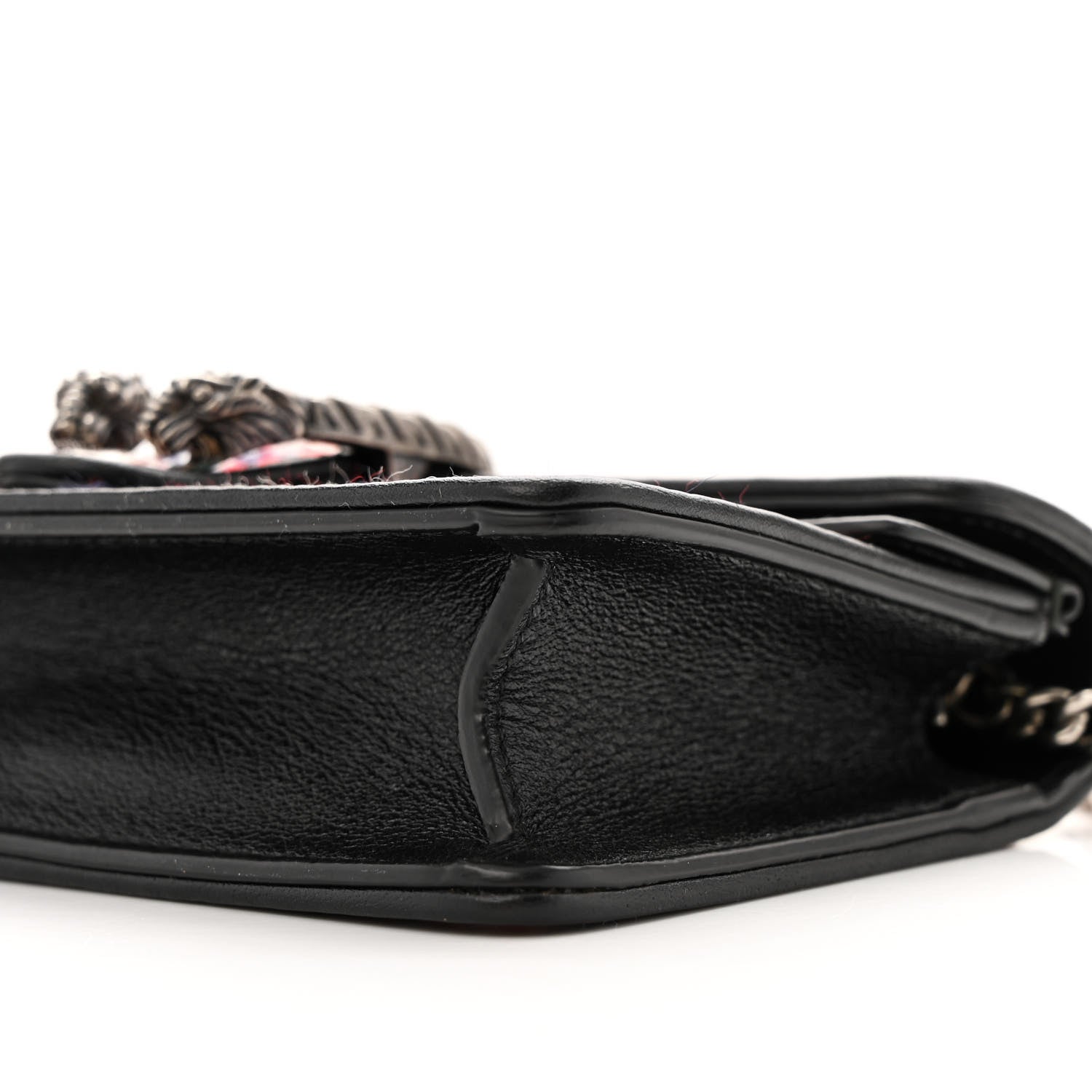 Gucci Vintage Tweed Check Super Mini Dionysus Shoulder Bag White Hibiscus Red Marine 9 of 11