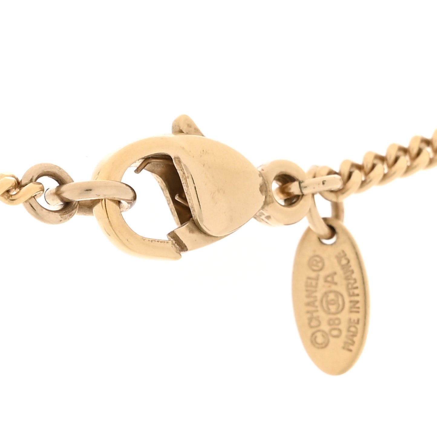 Pearl Precious Symbols CC Pendant Necklace Gold