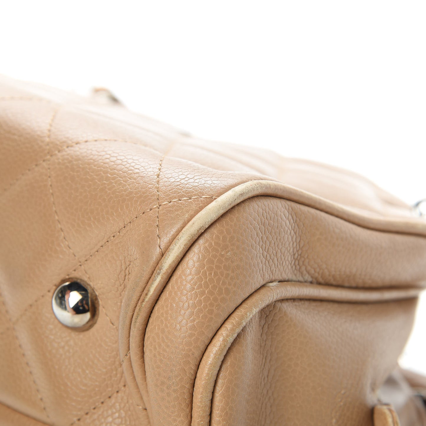 Caviar Quilted Tote Beige