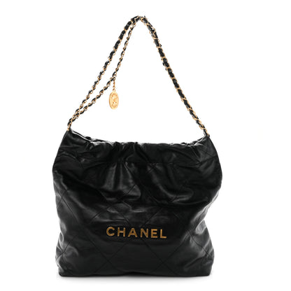 Chanel Shiny Calfskin Quilted Small Chanel 22 Black 1 of 11