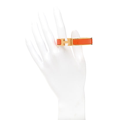 Hermes Enamel Narrow Clic Clac H Bracelet PM Orange 2 of 5