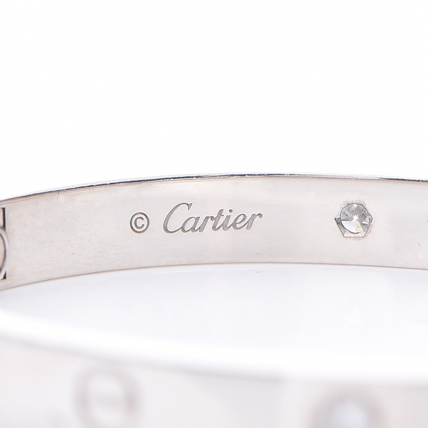 Cartier 18K White Gold 4 Diamond LOVE Bracelet 17 5 of 10
