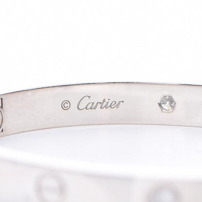 Cartier 18K White Gold 4 Diamond LOVE Bracelet 17 5 of 10