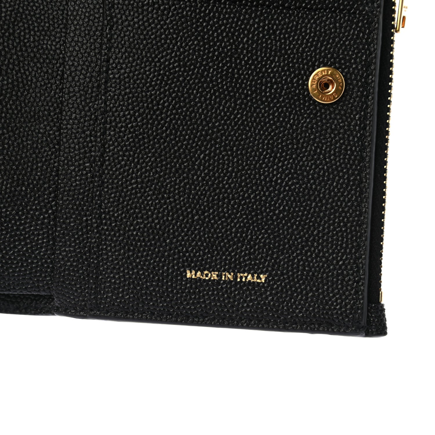 Saint Laurent Grain De Poudre Monogram Bi-Fold Wallet Black 7 of 8