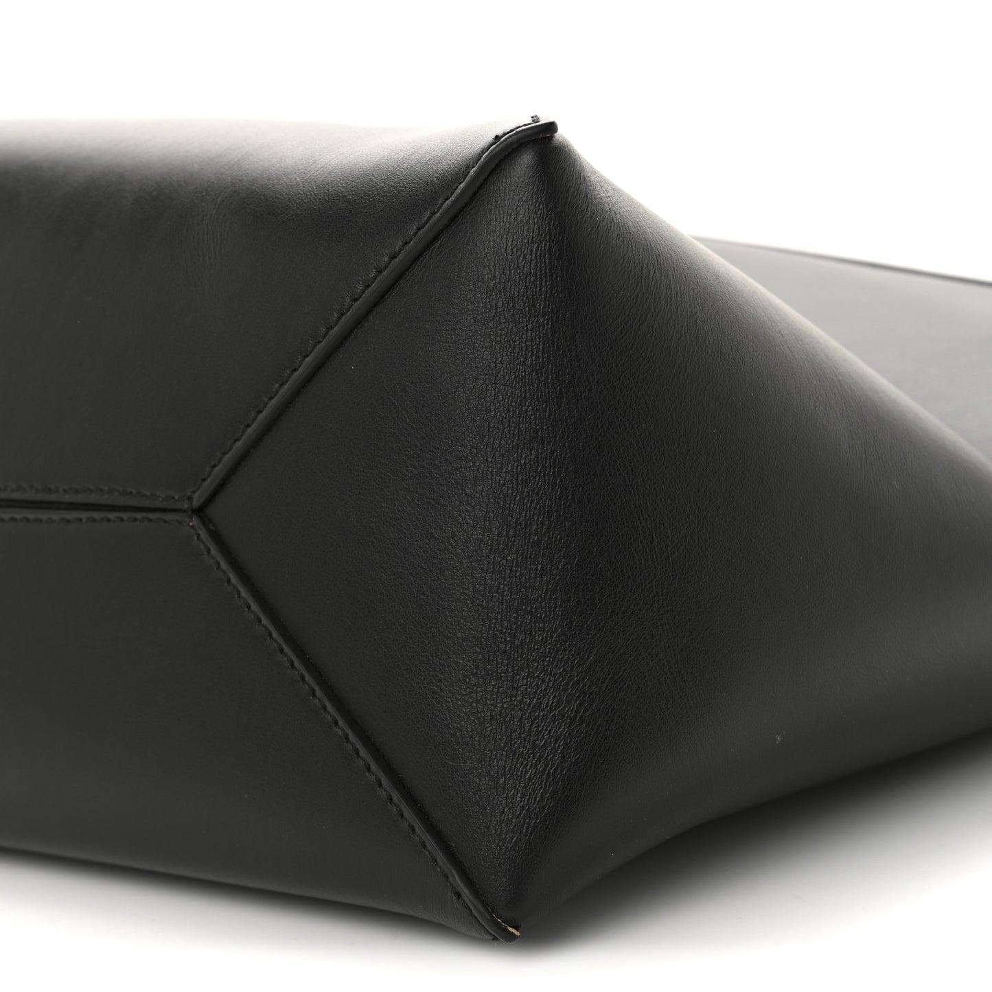 Shiny Calfskin Medium Puzzle Fold Tote Black