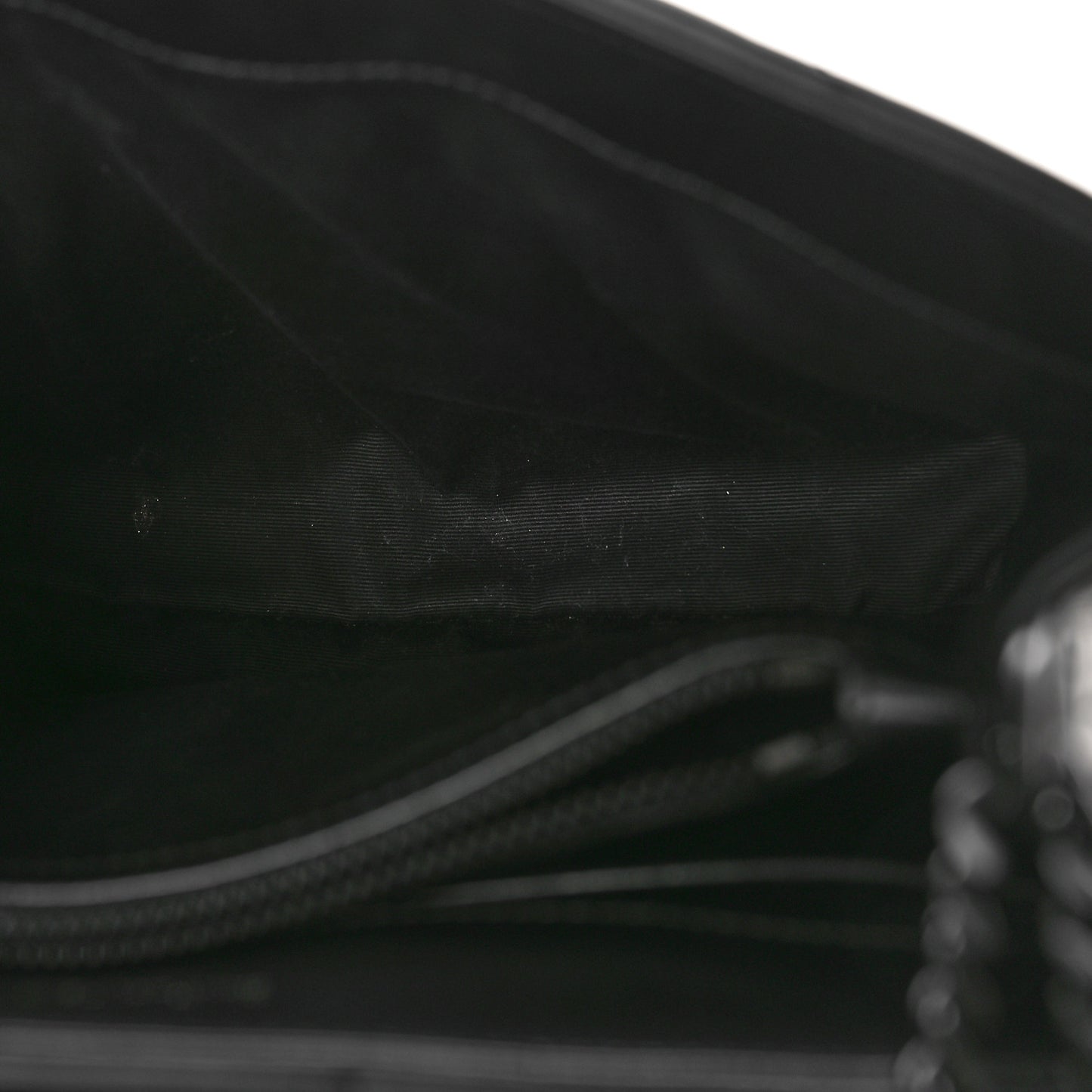 Calfskin Y Quilted Monogram Monochrome Small Loulou Chain Satchel Black
