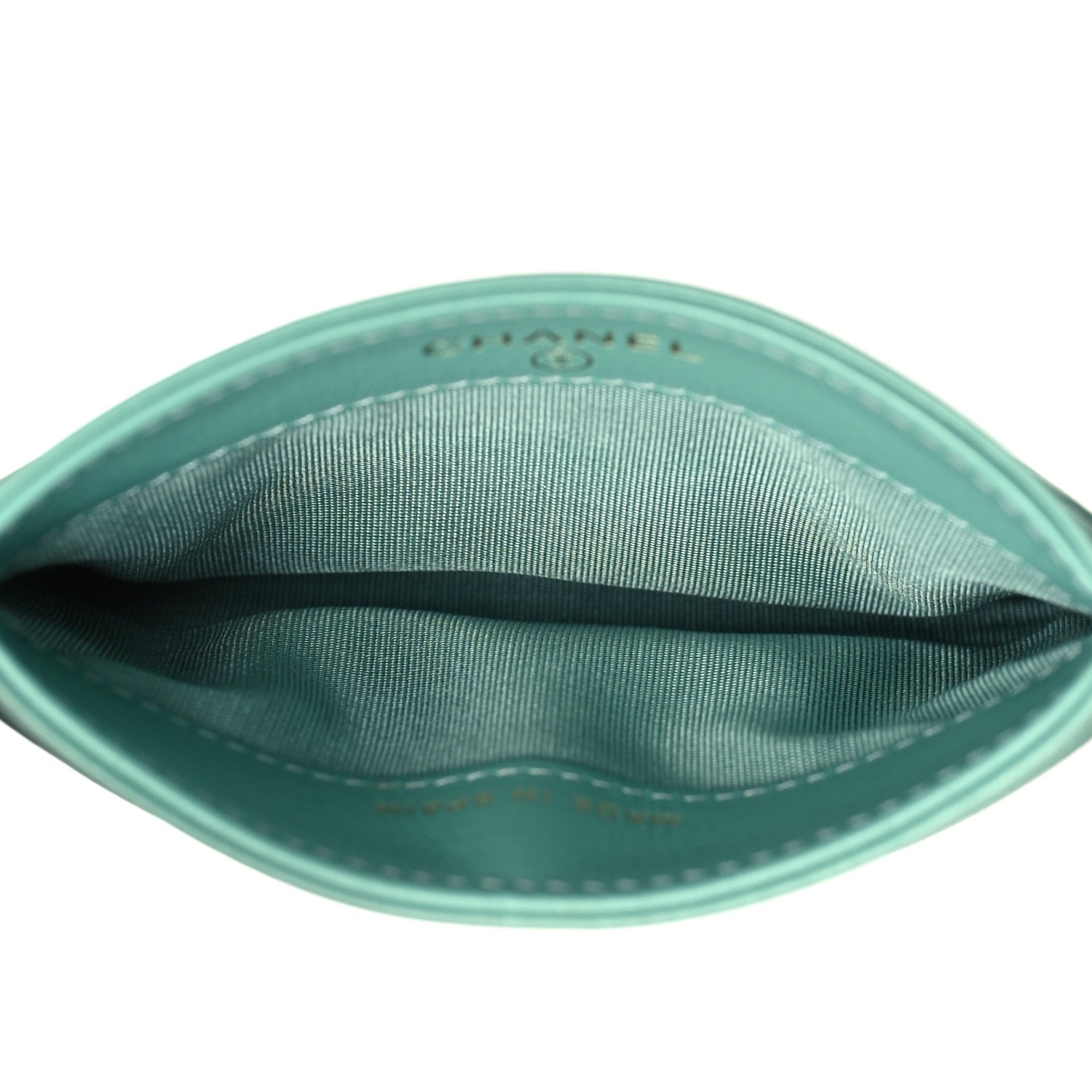Chanel Lambskin Quilted Chanel 19 Card Holder Green 5 of 10