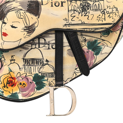 Christian Dior Canvas Paris 50s Saddle Bag Multicolor 8 of 10