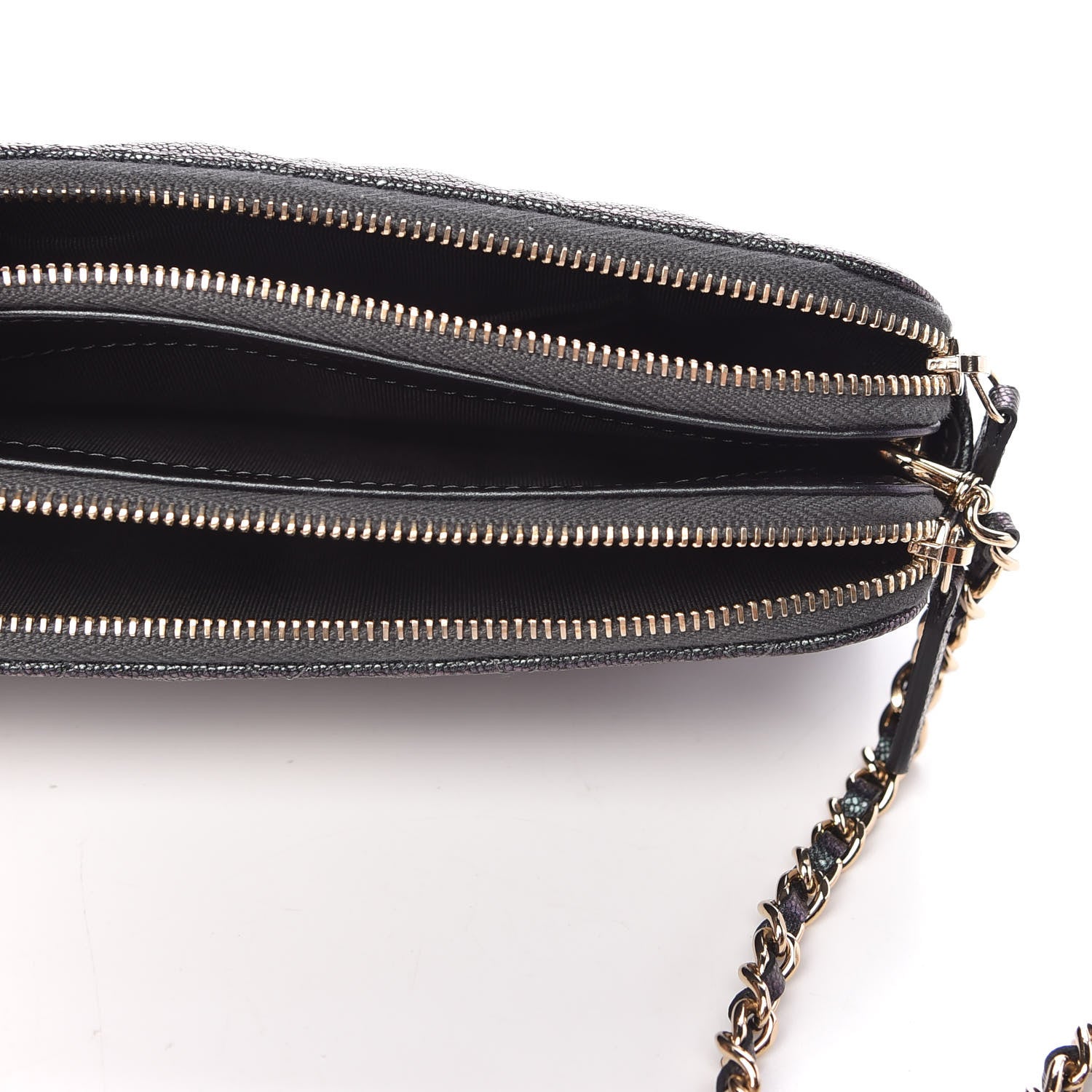 Chanel Iridescent Caviar Quilted Small Clutch With Chain Black 5 of 10