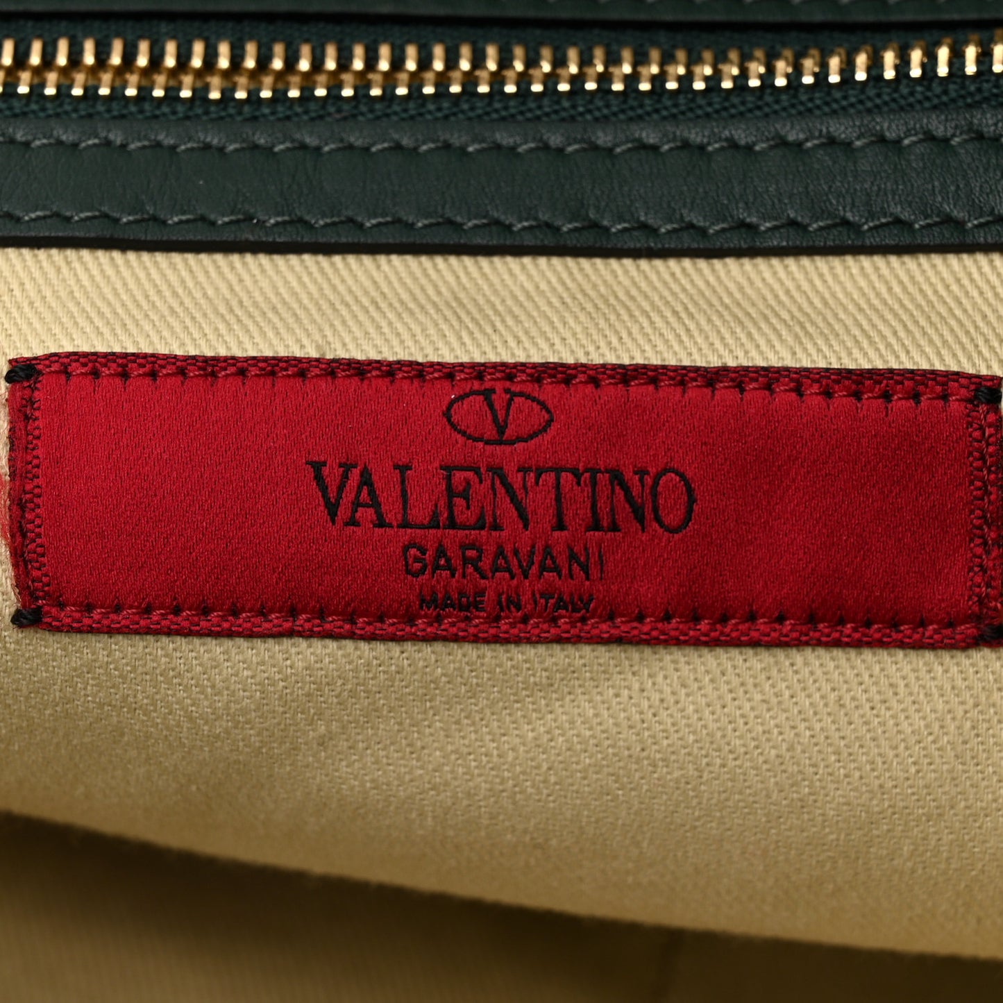Vitello Rockstud Double Handle Tote  Smeraldo