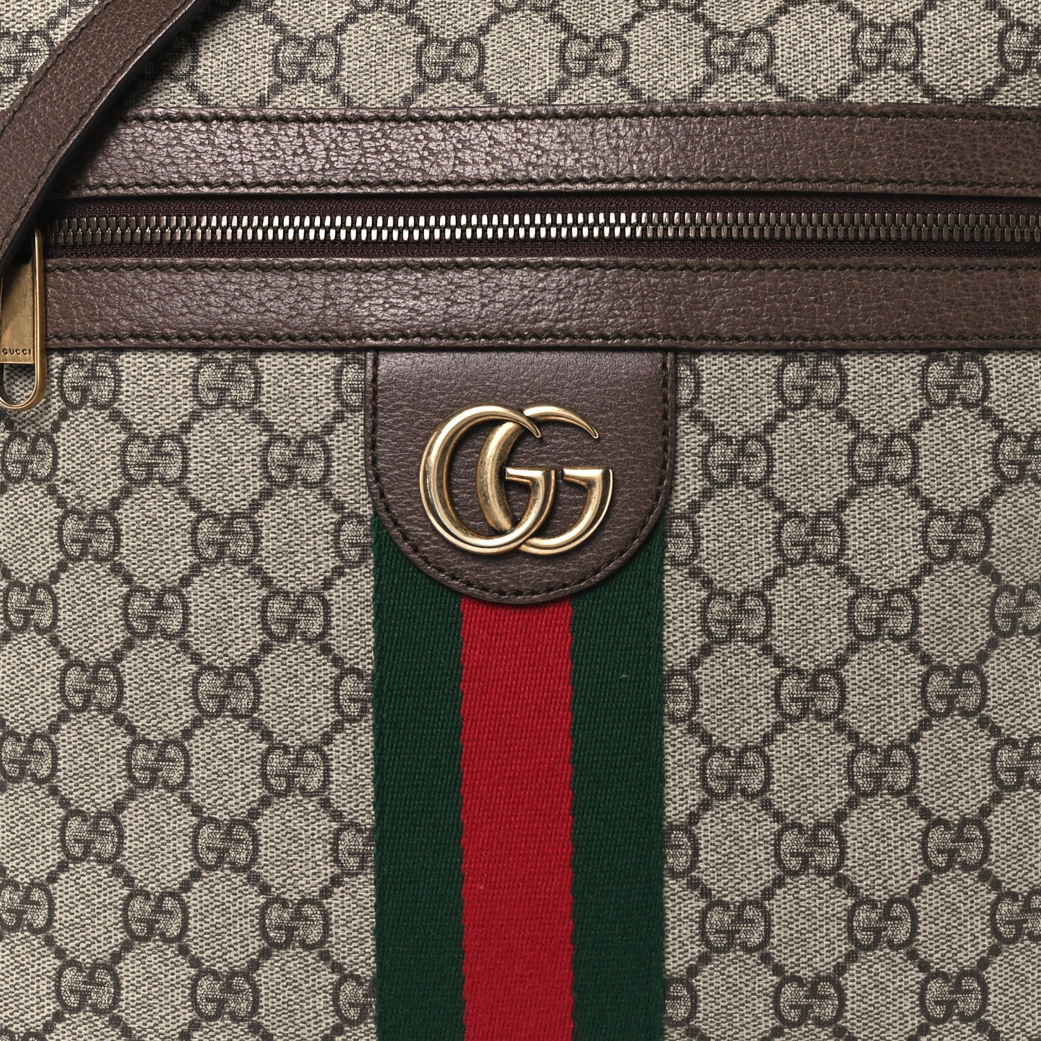 Gucci GG Supreme Monogram Web Medium Ophidia Messenger Bag Brown 9 of 11
