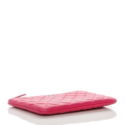 Chanel Lambskin Quilted Medium Cosmetic Case Dark Pink 4 of 8