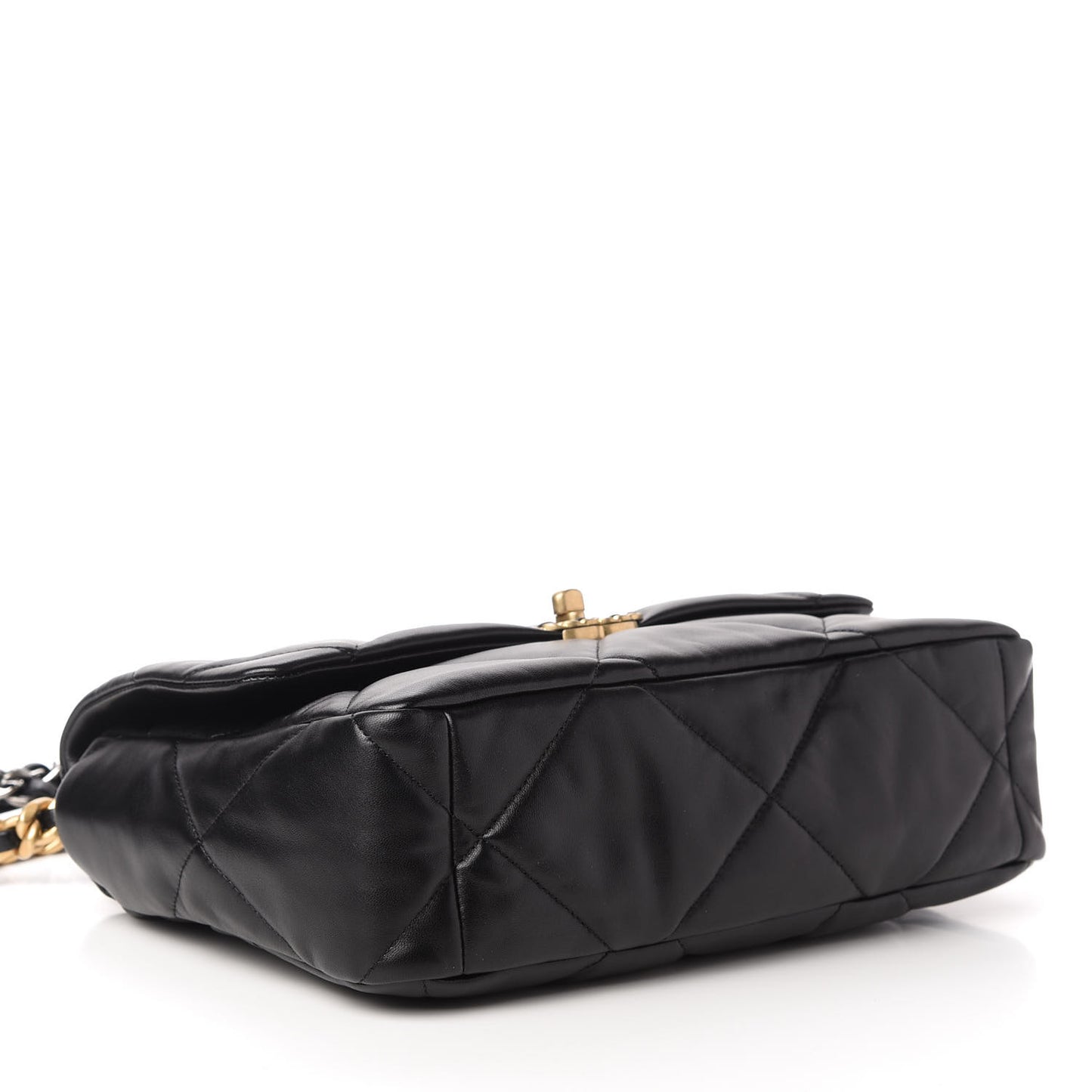 Lambskin Quilted Large Chanel 19 Flap Black