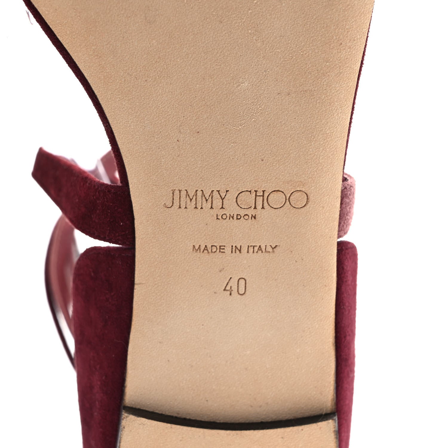 Jimmy Choo Suede Flynn Sandals 40 Vino Mix 6 of 9
