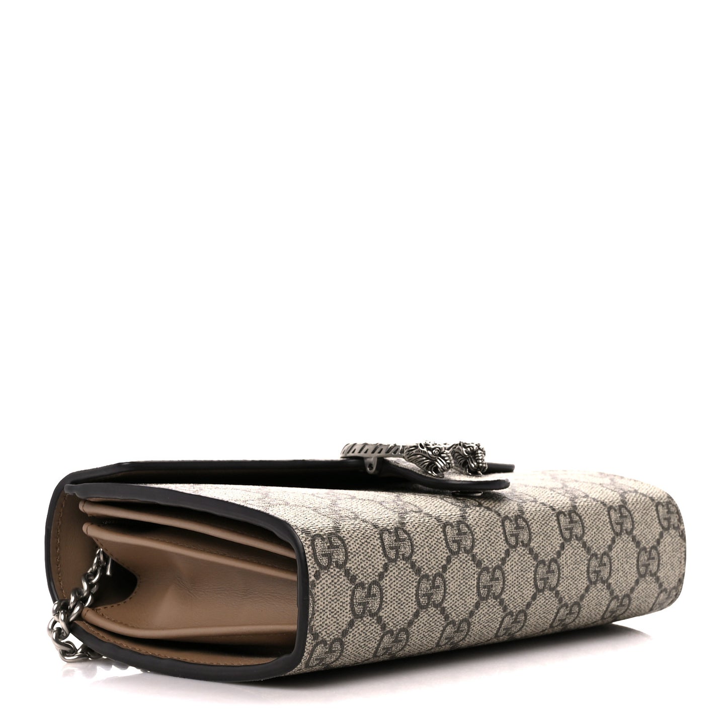 GG Supreme Monogram Mini Dionysus Chain Wallet Beige Taupe
