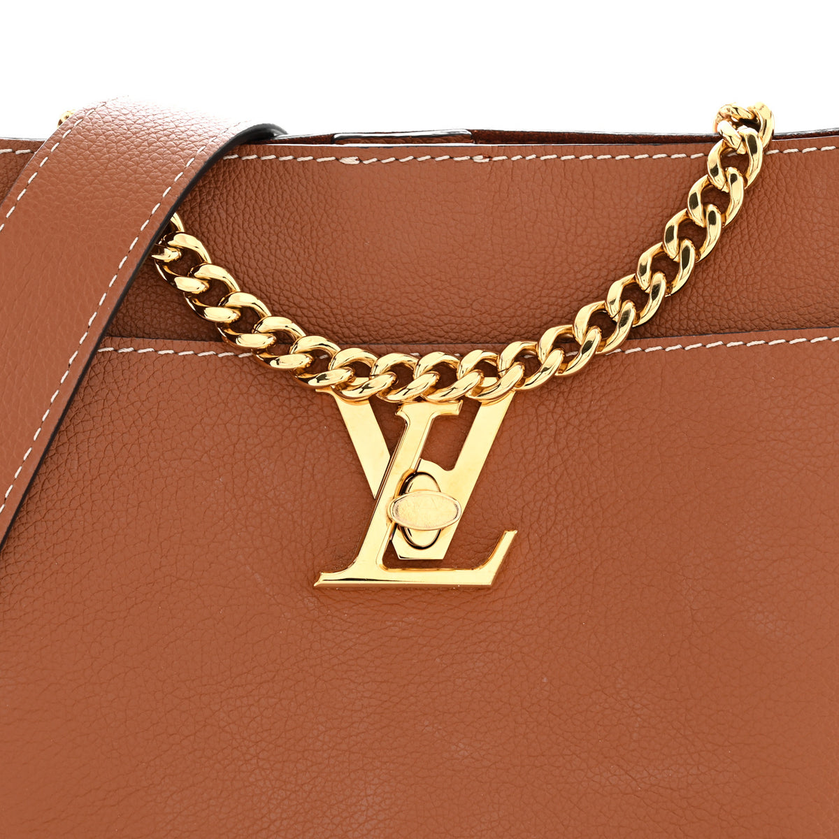 Louis Vuitton Calfskin Lock and Walk Bucket Cognac 7 of 10